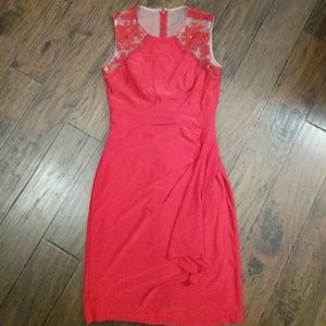 Red Lace Top Dress